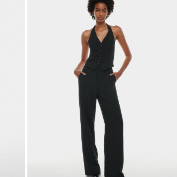 Aritzia Pants - ❌SOLD ❌Aritzia Wilfred  high-rise wide-leg pants black Alanya trouser crepe Pant